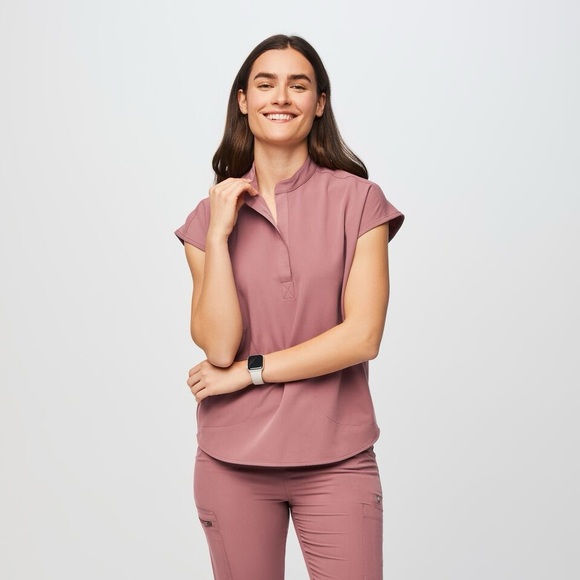Figs Tops - Figs Rafaela Technical Top Mauve Sz XL